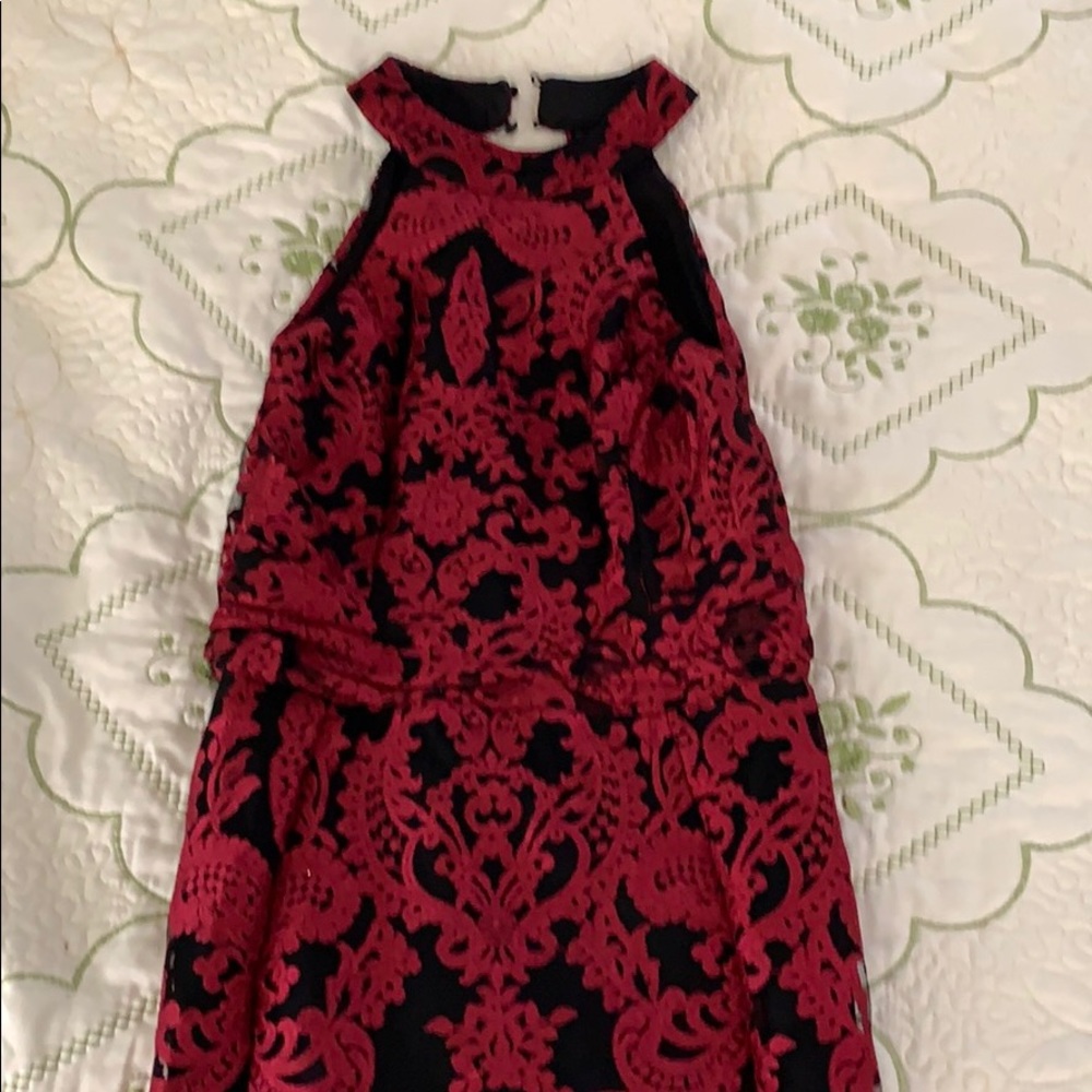Red+Black Lace Bodycon